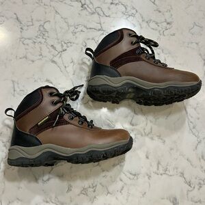 Magellan Kids Brown Action Leather Waterproof Outdoor Hiking Boots Size 13D